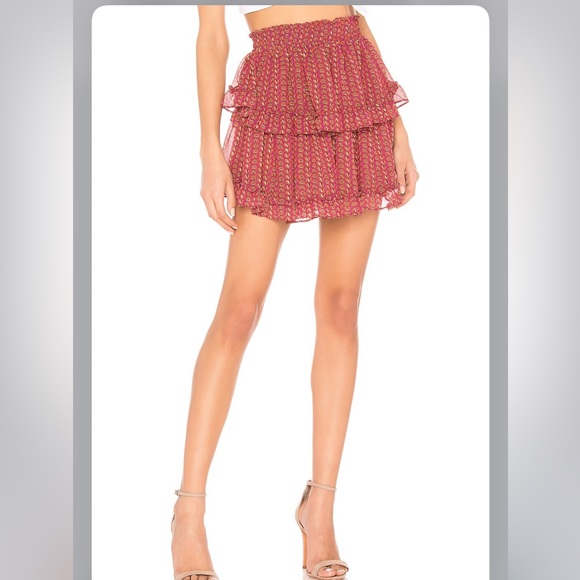 MISA Los Angeles Manya Ditsy Tiered ruffle Skirt - Picture 2 of 12